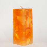 Quadrat Kerze mit Orange-Gelben Crackern – Bild 2