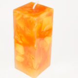 Quadrat Kerze mit Orange-Gelben Crackern – Bild 3