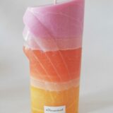 Bogenmotiv asymmetrische Kerze "Schöne Weihnachtszeit"