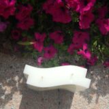 NACHHALTIGE Doppelwelle mit zwei Dochte, 19 x 14 x 4 cm, aus Recycling-Wachs, weiß oder creme – Bild 2