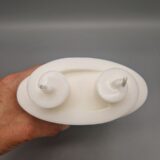 NACHHALTIGE Ellipse, Doppelspirale, mit zwei Dochte, 19 x 13 x 6 cm, aus Recycling-Wachs, weiß oder creme – Bild 5