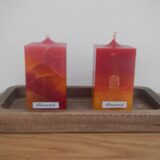 Quadrat Kerzen "Herbst Duo" mit modernen Kerzenteller