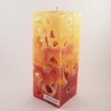 Käsekerze "Romantik pur", dreifärbig, 6 x 6 x 16 cm – Bild 2