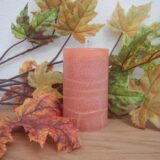 Stumpenkerze "Feel Good", Crash Look, in deiner Wunsch-Farbe erhältlich, aus Recyclingwachs, 10 x 6 cm – Bild 2