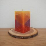 Quadrat Kerze "Stiller Advent" mit Eschenholzscheibe