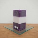 Set aus Quadrat Kerze "Adventzeit" mit Kerzenteller