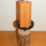 Edler Holz-Kerzenständer mit Metall – Bild 4