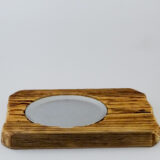 Holz Kerzenteller "Wertvoll" für Kerzen bis 8,5 cm Durchmesser.