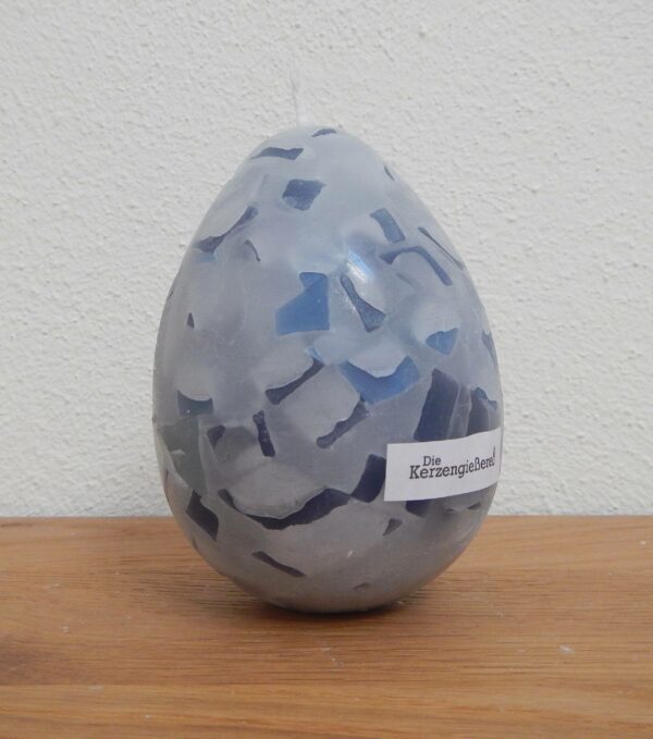 Eikerze "Osterfreuden", Blaue Stückchen, 9,6 x 7 cm – Bild 2
