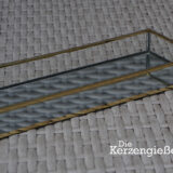 Kerzenteller länglich Spiegel Glasrand Gold