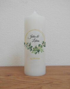 Hochzeitskerze Eukalyptus