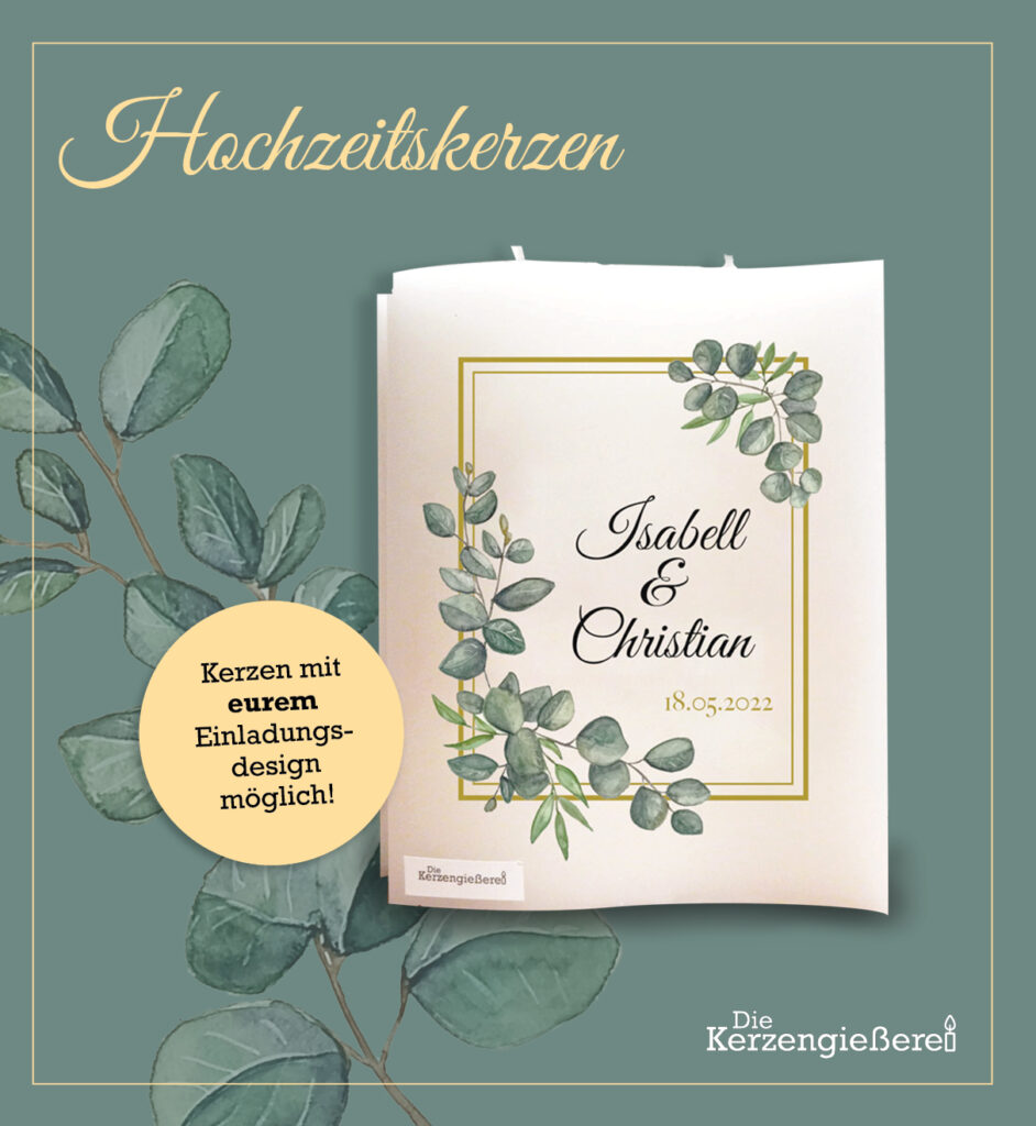 Kerzengiesserei Hochzeitskerzen Eukalyptus