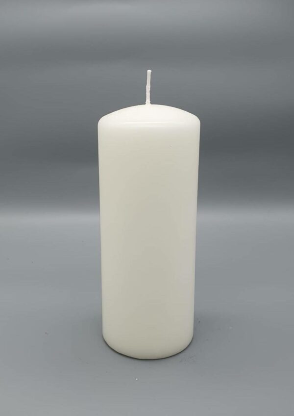 NACHHALTIGE Stumpenkerze 20 x 7 cm, mit Wunsch-Design, von Grafikerin gestaltet oder nach Foto-Vorlage, Recycling-Wachs, CREME – Bild 2