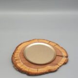 Holz Metall1 Holzteller mit Metallteller