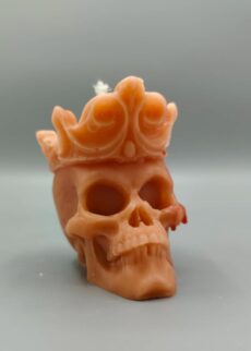 Totenkopf Kerze mit Krone 3D Kerze