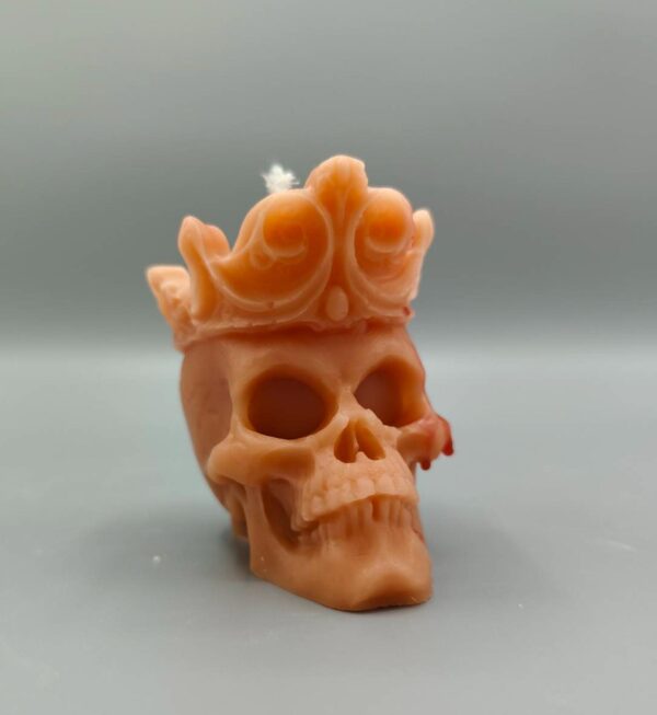 Totenkopf Kerze mit Krone 3D Kerze
