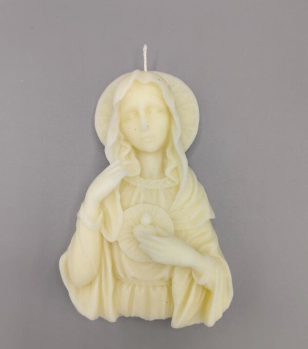3D Kerze Maria mit Heiligenschein