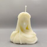 Frau mit Schleier Kerze 3D Kerze graublau Göttin