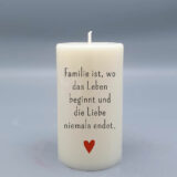 Spruch kerze 10x6 mit frechem spruch Familie