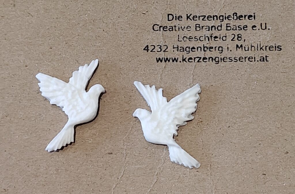 Tauben Wachsverzierung