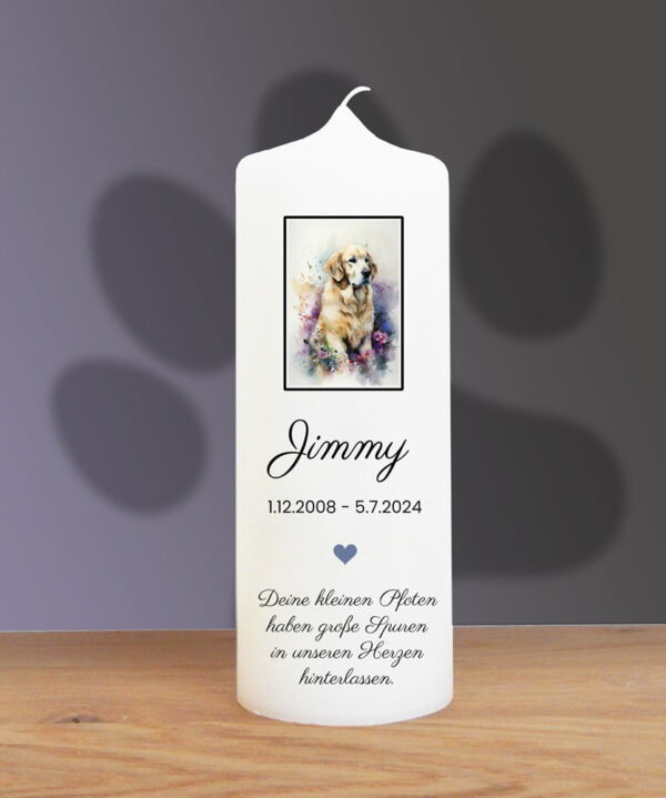 Trauerkerze Hundepfote 20x7 jimmy