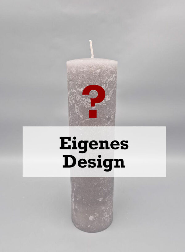 Rustik Taufkerze, Hochzeitskerze 25 x 7 cm, Grau, mit WUNSCH-DESIGN aus Wachs von Grafikerin gestaltet oder nach Foto-Vorlage, personalisiert