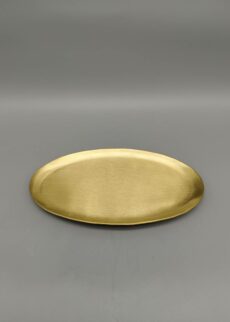 kerzenteller oval gold gebuerstet