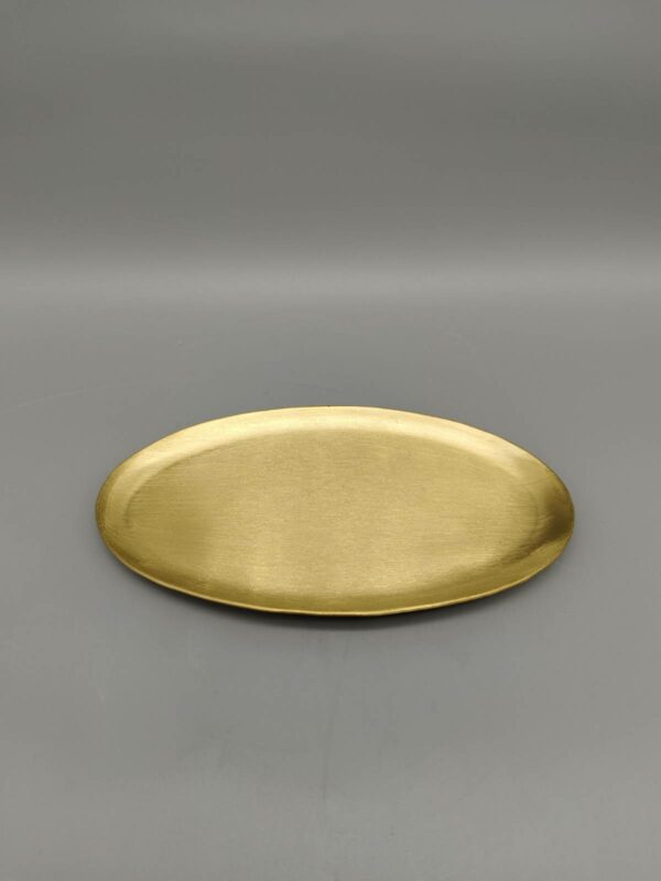 kerzenteller oval gold gebuerstet