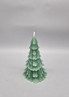 Nachhaltige Tannenbaum Kerze, 10 x 6 cm, aus Recycling-Wachs, Grün