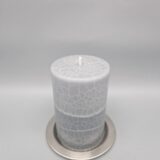 Moderne Stumpenkerze "Evolution", Crash Effekt, Recycling-Wachs, 12 x 8 cm, Grautöne – Bild 3