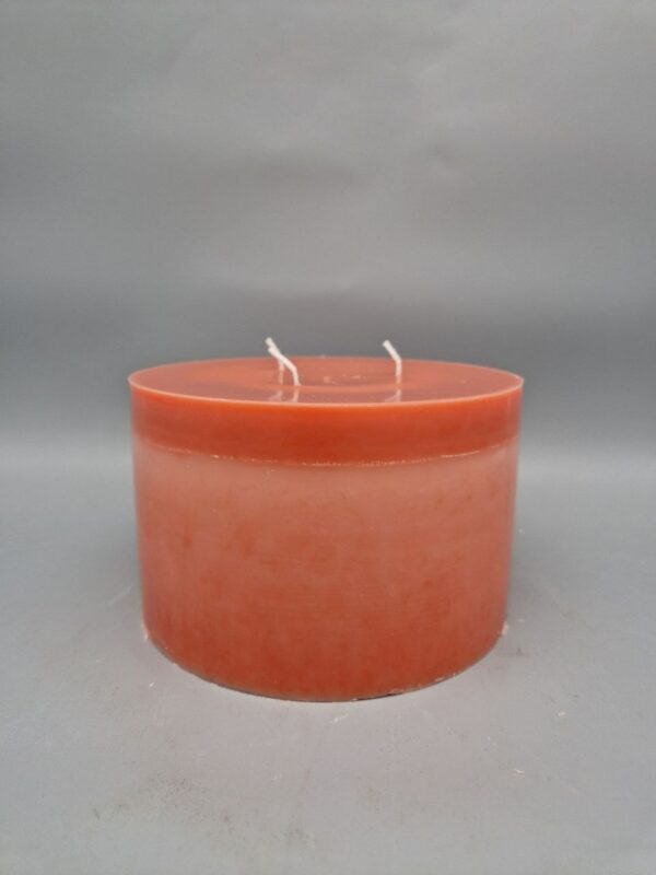 NACHHALTIGE YOGA Kerze mit 3 Dochte "Yoga Star", Recycling-Wachs, 15 x 9 cm, Farbe: Farbverlauf in Terracotta, UNIKAT