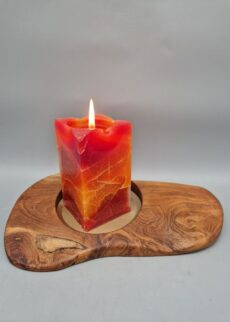 Handgefertigte Kerzenteller aus Holz