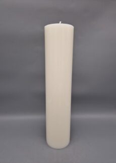 NACHHALTIGE Flachkopfstumpen-Kerze, 35 x 8 cm, Recycling-Wachs, gebrochenes weiß