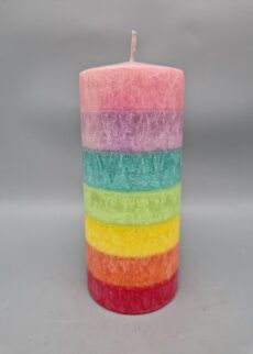 Regenbogen-Kerze aus Stearin "LUCKY Regenbogen", 15,5 x 6,7 cm