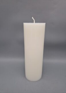 NACHHALTIGE Flachkopfstumpen-Kerze, 21 x 7 cm, Recycling-Wachs, Elfenbein