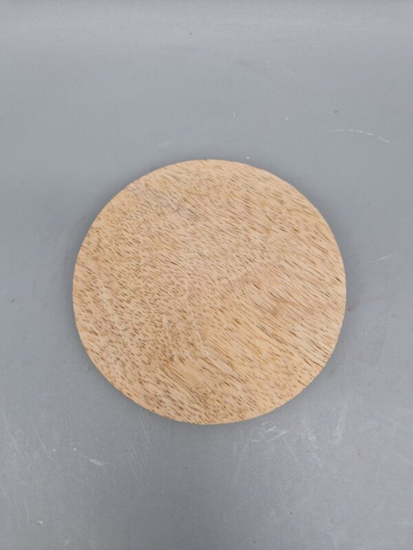 Runder Kerzenteller aus modernem Holz, Durchmesser 10 cm, für Stumpenkerzen mit Durchmesser 7