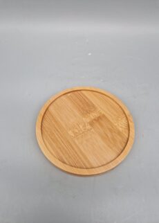 Runder Kerzenteller aus Holz mit kleinem Rand, Durchmesser 10 cm, für Stumpenkerzen mit Durchmesser 7 und 8 cm