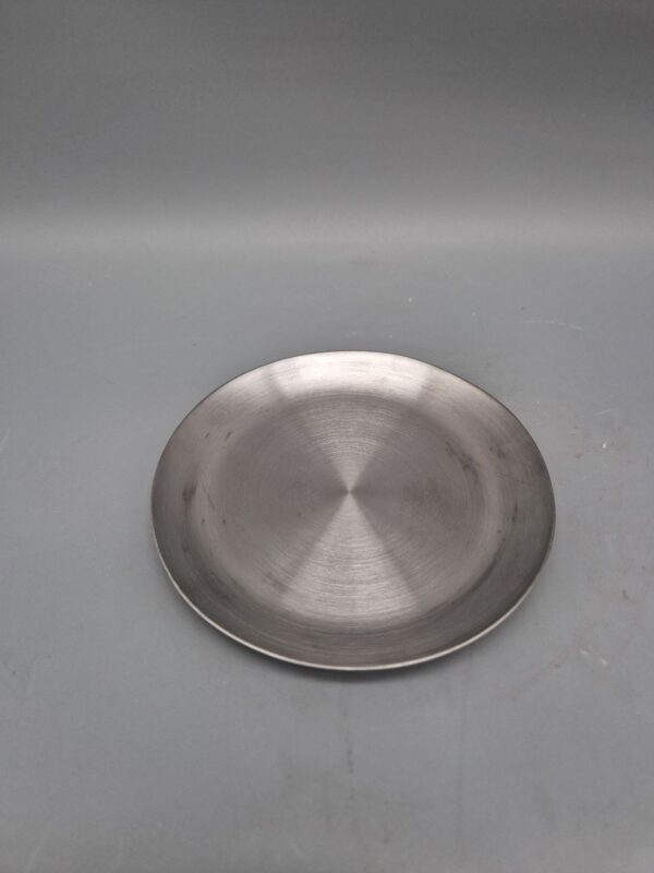 Runder Kerzenteller 12 cm, Silber, Edelstahl, für Stumpenkerzen mit 9 cm Durchmesser