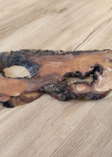 Einzigartiger Kerzenteller aus Holz, naturbelassen, Unikat