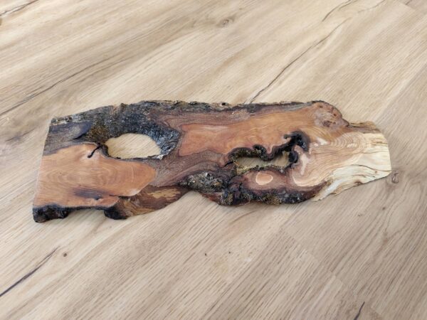 Einzigartiger Kerzenteller aus Holz, naturbelassen, Unikat