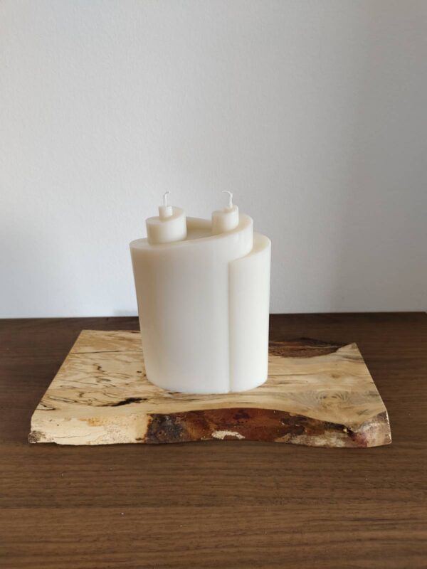 Unikat: Länglicher Kerzenteller aus Holz, naturbelassen – Bild 4