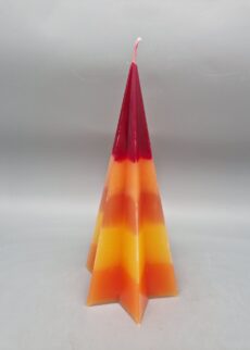 Sternkegel Kerze "Weihnachtswunder", warme Farben, Recyclingwachs
