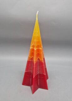 Sternkegel Kerze "Weihnachtswunder", warme Farben, Recyclingwachs