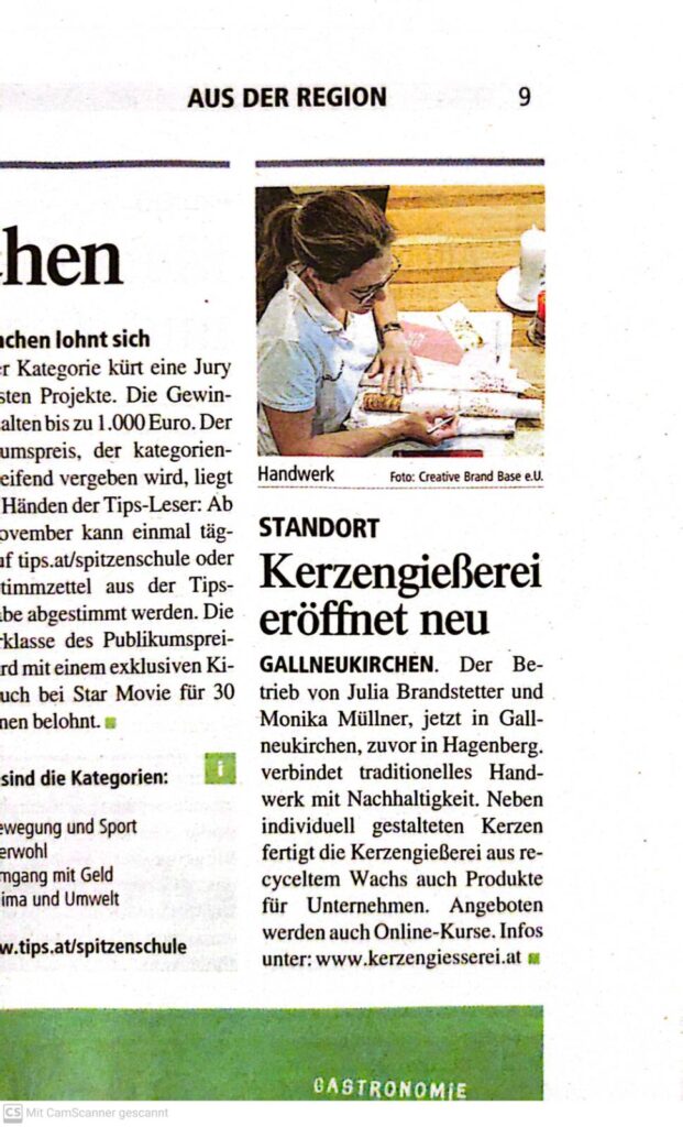 tips-bericht Kerzengießerei Urfahr Umgebung