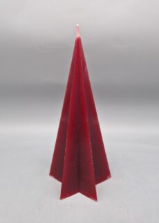 Sternkegel Kerze "Fohe Weihnachten", Weinrot, Recyclingwachs