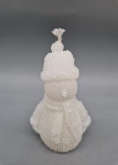 Schneemann Kerze, 10,5 x 4 cm, weiß, 3D-Schneemann, schöne Konturen