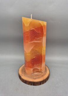 Kerze Welle Crash Look "Orange-Gelber Zauber", einzigartig schön