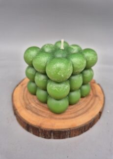 Nachhaltige Green Bubble Candle, ca. 8 x 8 x 8 cm, Recycling-Wachs