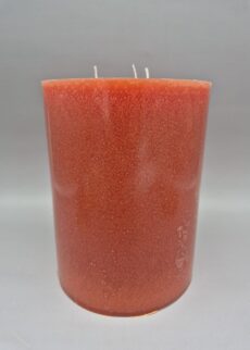 NACHHALTIGE 3-Docht Kerze, Dreidochtkerze "Flammenzauber", Durchmesser 15 cm, Höhe 18 cm, Terracotta, Gewicht ca. 3 kg, Handarbeit, aus Recycling-Wachs, sehr lange Brenndauer,