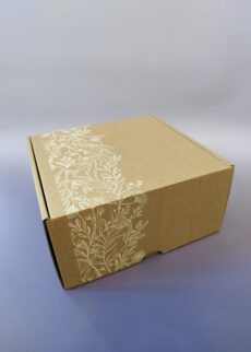 Aufbewahrungskarton mit Verzierung, für Blockkerzen mit 20 x 20 x 7 cm oder Doppelwellen-/Doppelspiral-Kerzen, OHNE Kerze